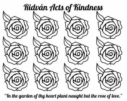 Ridvan Coloring Page: Acts of Kindness